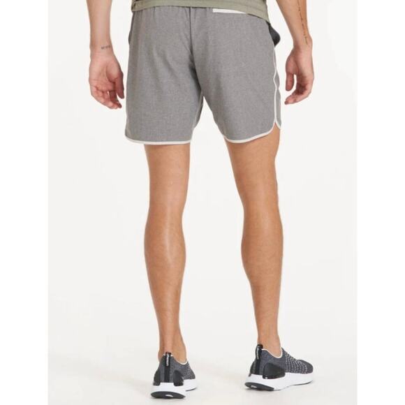 Vuori Banks Short Athletic Shorts Unlined Classic Fit Gray White Size XL - Picture 2 of 14